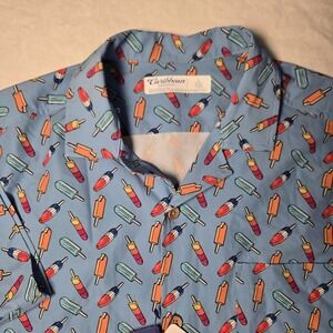 NWT Caribbean Swimwear Shirt Mens Short Sleeve Size Large  Popsicles Print